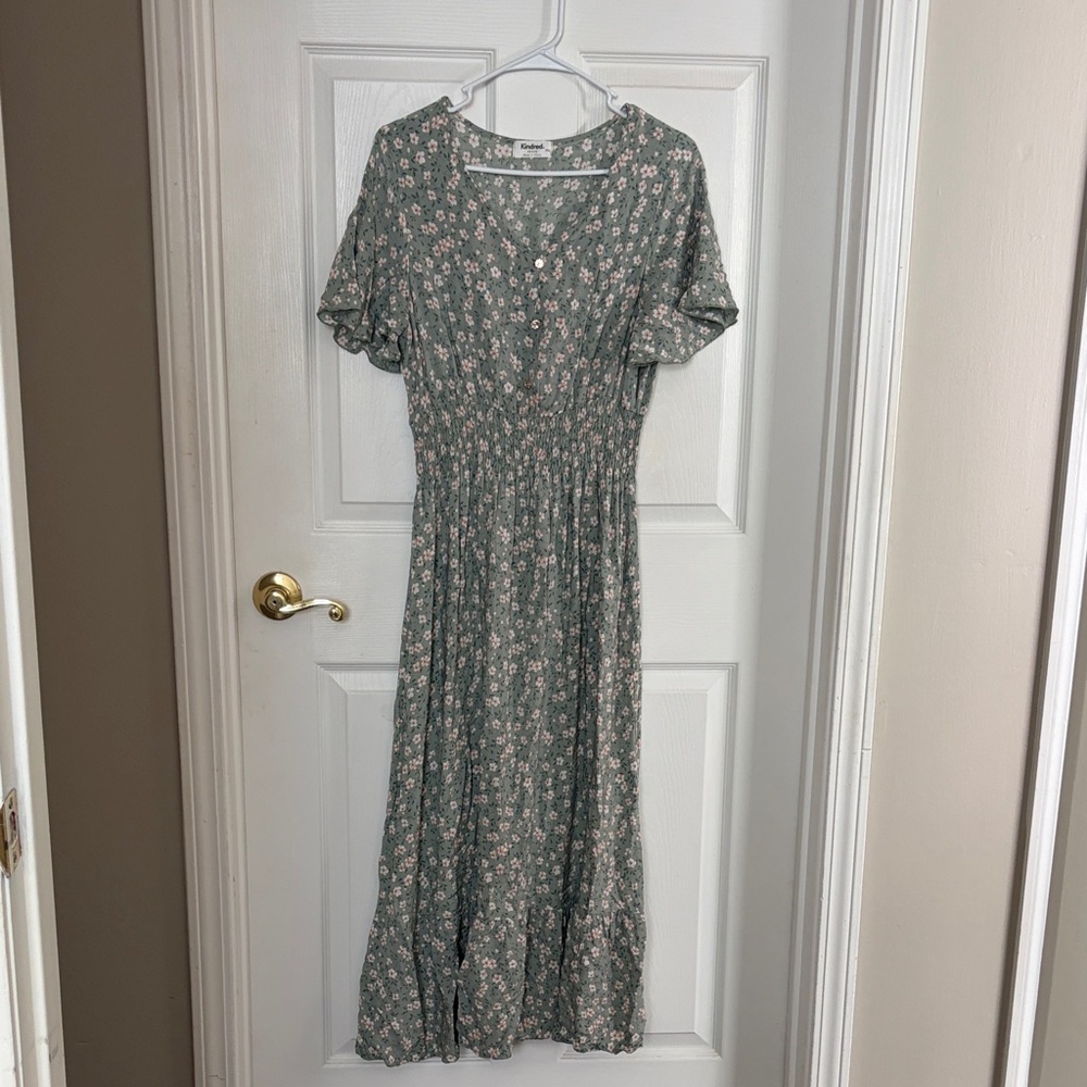 Floral Green Midi Dress